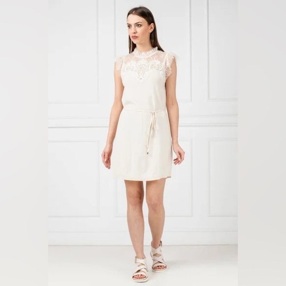 Twin-Set Cream White Lace Dress Size L NWT - Picture 2 of 14